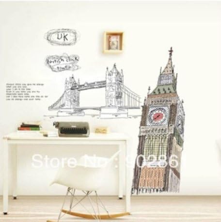 Removable the the Big Ben London Bridge Living room Decorative wall Stickers FLAY859