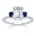 2.01 CT EMERALD DIAMOND W PRINCESS BLUE SAPPHIRE RING 18K