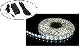 Holiday Lights ! (WHITE) Waterproof Strip Lighting (5 Meter or 16.4 Ft) Never Gets Hot! comes with Separate Power Adapter Great for decorating your Xmas Tree