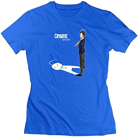 Women Mr. Cryaotic Design Causal Blue Tee Shirts Small Offer