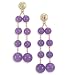 Solid 14k Gold Good Luck Purple Jade Beads Earrings