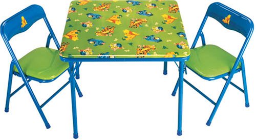 Toys: Disney Pooh and Friends Folding Table and 2 Folding Chairs