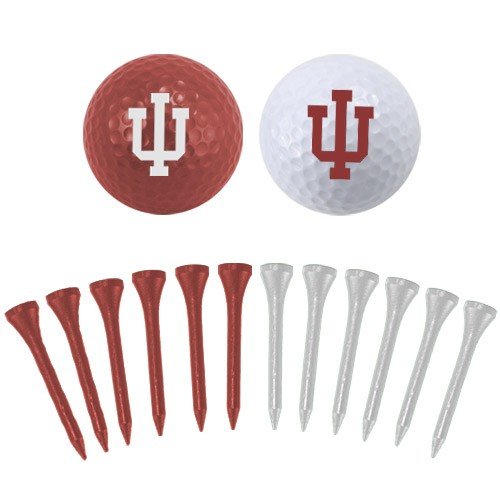 Indiana Hoosiers Two Golf Balls And Twelve Tees Set