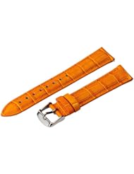 19mm Orange Classic Croco Grain Leather Watch Band Strap (Quick Release Pins!) with Stainless Steel Buckle - Fits All Watches!!!