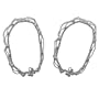 Womens Fashion Ankle Bracelet Pair in Silver 10.25 inches