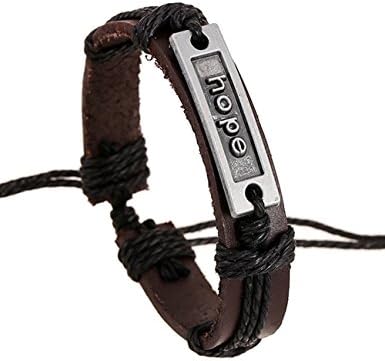 New Vintage Exotic Style Multilayer Knit Leather Rope Chain Charismatic Bracelet(Hope)