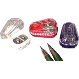Kum 105.11.21 Polystyrene Lead Pointer 2-Hole Pencil Sharpeners with Container, Colors Vary