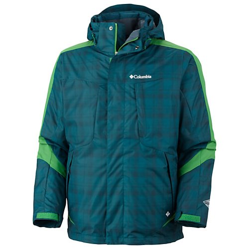 Columbia Whirlibird II Interchange Tall Mens Insulated Ski Jacket 2xlt Blue Forest Plaid