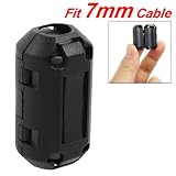 Gino 7mm Dia Black Clip On EMI RFI Noise Ferrite Core Filter