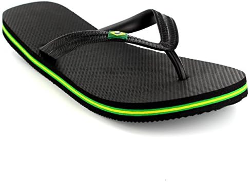 Womens Brazil Logo Brasil Beach Summer Vacation Sandals Shoes Flip Flops - Black - US 7/EU 38