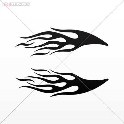 Stickers Exclusive Flames Size: 4 X 1.3 Inches Black