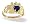 14K Yellow Gold Genuine Heart Sapphire and Diamond Angels Ring - Size 4
