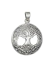 Ornate Celtic Tree of Life Pendant Sterling Silver
