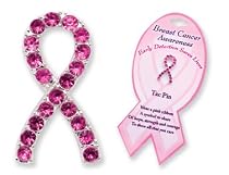 ALL Crystal Pink Ribbon Breast Cancer Awareness Tac Pin