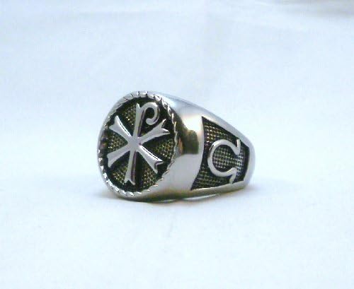 Chi Rho Monogram of Christ Ring Sz 8