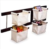 display Storage/Magazine Rack With 4 Canvas Baskets By Winsome Wood [Kitchen] MPN: 92444