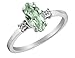 Green Amethyst Ring with Diamond Accents 1.0 Carat title=