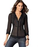 DKNY Jeans Chiffon Tuxedo Blouse