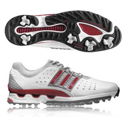 Adidas 2007 Men’s ClimaCool Blaze Golf Shoes - White / Red / Metallic Silver Golf Shoes Picture