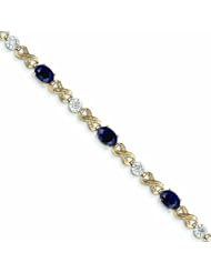 4.4 Carat 14K Gold Diamond and Sapphire Bracelet