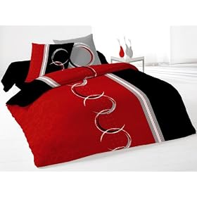 Parure housse de couetteDIMENSION rouge
