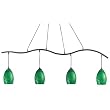 Z-Lite 131-4SB-GREEN 61-Inch 4-Light Billiard / Island Fixture with Glass Shades