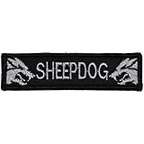 Sheepdog 1x3.75 inch Military Patch / Morale Patch - Black