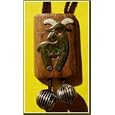 Wooden Walnut Hand Made Brass Silver Enamel Inlaid Bolo Bola Tie - Aries