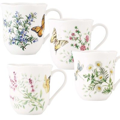 Lenox Butterfly Meadow Herbs Coffee Mugs - Set(s) Of 4 On Sale