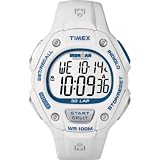Timex Ironman T5K249 Men's White Triathlon Watch 30 Lap with Flix System
