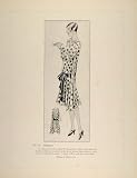 1926 Print Art Deco Fashion Chiffon Dress Dots Molyneux - Original Print