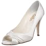 Bridal by Butter Women's Charisma Peep-Toe Pump,white satin,7 M US