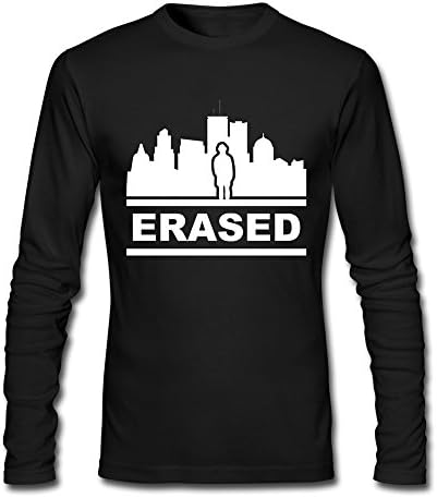 Zcyy Men's Erased Aaron Eckhart Nick Alachiotis Long Black Tshirt XX-Large