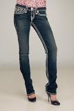 True Religion - True Religion Billy Super T Dark Drifter with White Stitching