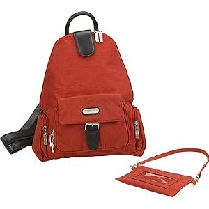 Ladies Baggallini DTC309 Downtown Bagg - Tomato Mango Crinkle Nylon by Baggallini