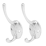 uxcell　二重フックハンガー　バスルーム　タオル　服　コート　2個