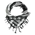 Blue Banana Skull Print Woven Scarf (Black/White)