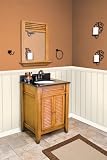 Lindley Elements Louvered Door (VAN051) Includes Top, Sink, and Mirror (MIR051)