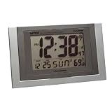 Self-Setting Wall Clock with Month, Day, Date Temperature