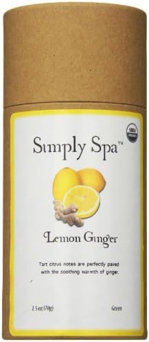 Simply Spa Organic Green Tea, Lemon Ginger, 2.5 Ounce