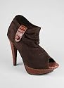 Reptile Trim Gathered Peep Toe Bootie