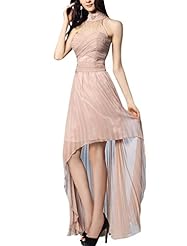 A-line Georgette/Silk Cocktail Beaded  Sleeveless Homecoming Dress/Prom Dress/Wedding Party Dress  With Ruffles