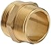 Moon 358-1561521 Cast Brass Fire Hose Hydrant Adapter, Hex Nipple, 1 1/2 NST Male x 1 1/2 NPT Male