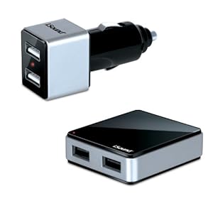 i.Sound Dual USB Wall and Car Charger for iPhone, iPod, and most USB devices