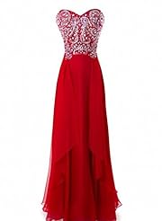 Chiffon 2015 Empire   Waistline Crystal High-Low-Hem Evening Dress/Prom Dress 