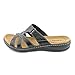 Clarks Leisa Plum Leather Slides Sandal