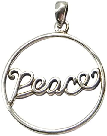 Sterling Silver Peace Circle Pendant B