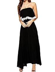 Petite Stretchy Bandeau Neck Ankle Length Summer Party Dress/Maxi Dress 