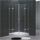 Vigo Industries VG6021CHCL40W Frameless NeoRound Clear Glass Shower Enclosure, Chrome