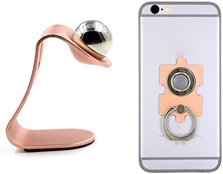 BLACKGIK 2 in 1 Universal Smartphone Magnetic Mount Holder and Ring Bracket With 360 Degree Magnetization Rotation and Multifunction Suit (Rose Gold)